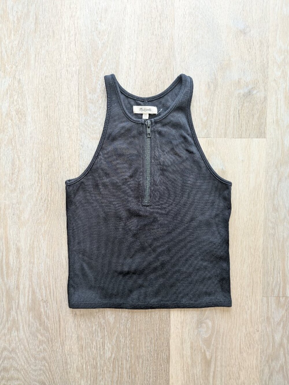 Madewell crop zipper tank, size XXS